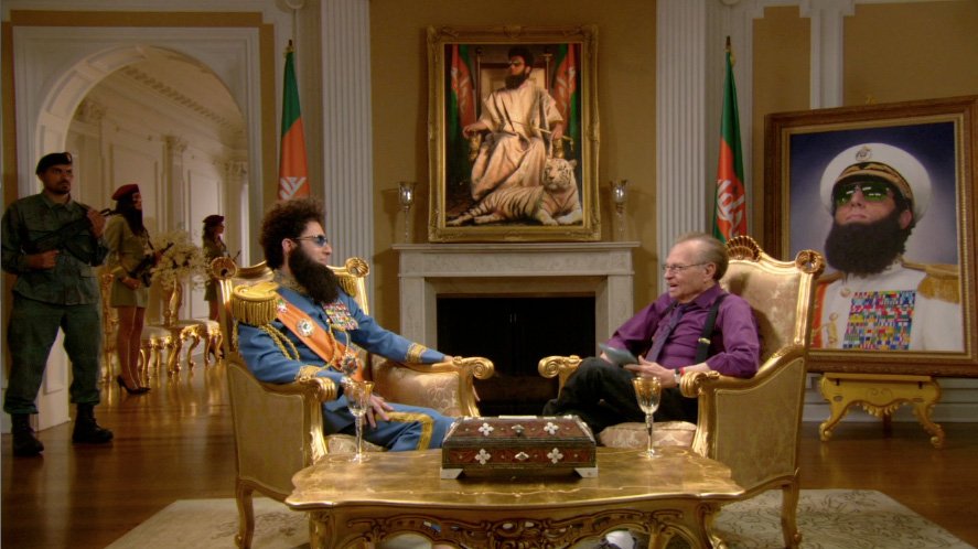 Larry King interviews Sacha Baron Cohen’s “Dictator”